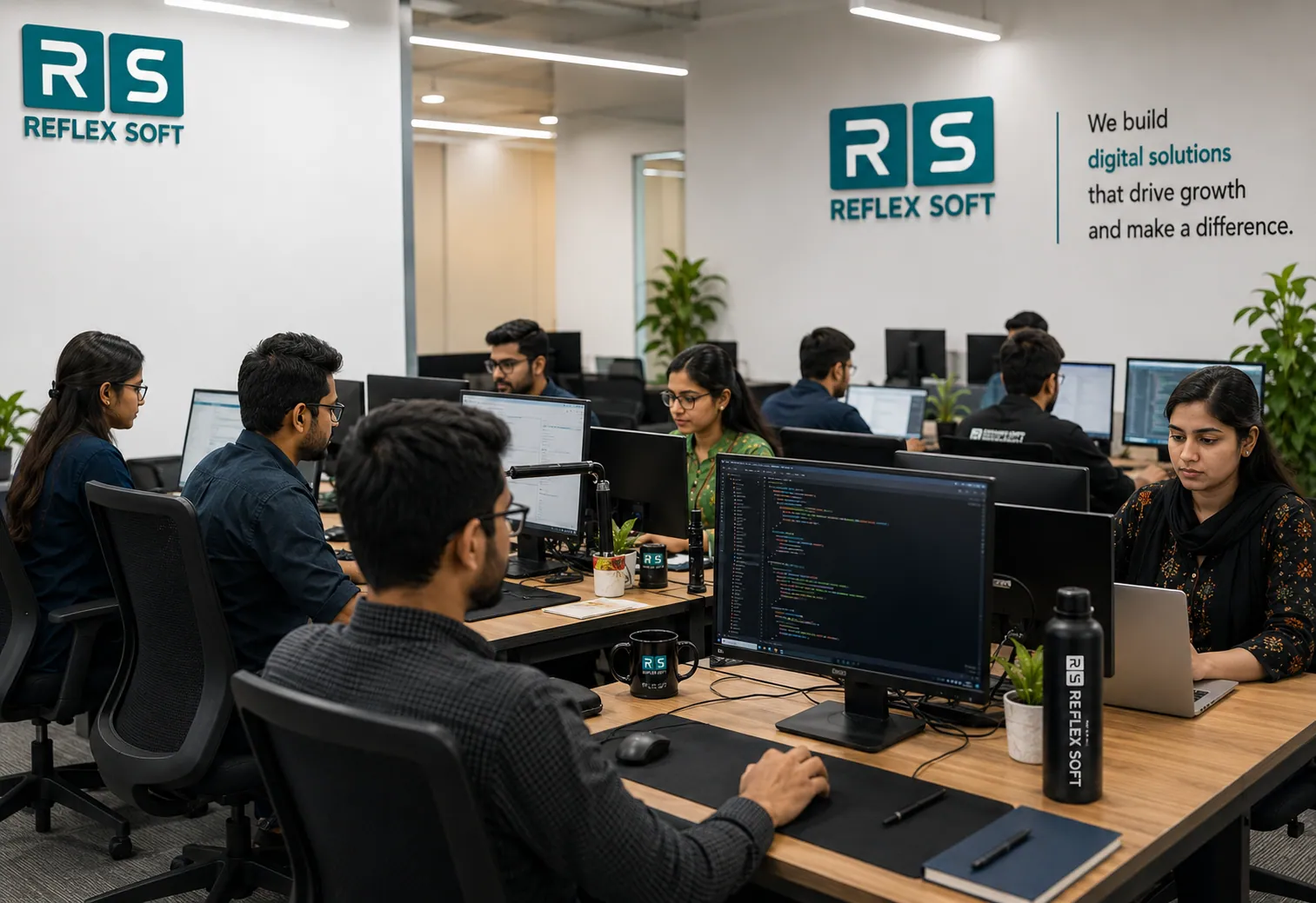 Reflex Soft development team at work in the Dhaka office